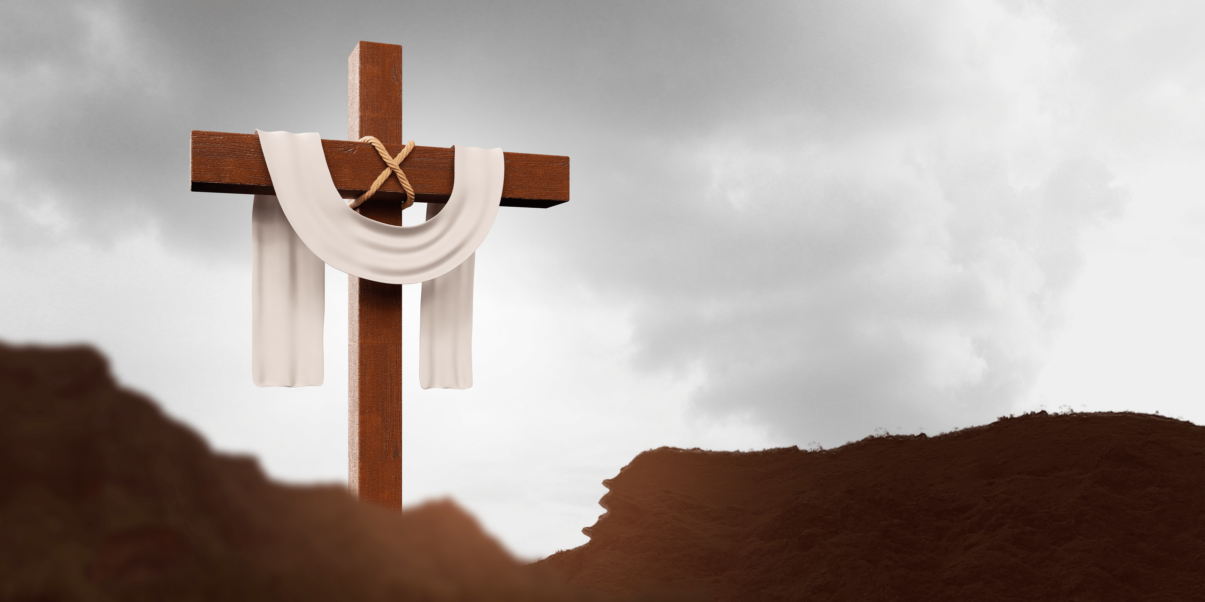 Background with cross in 3d render